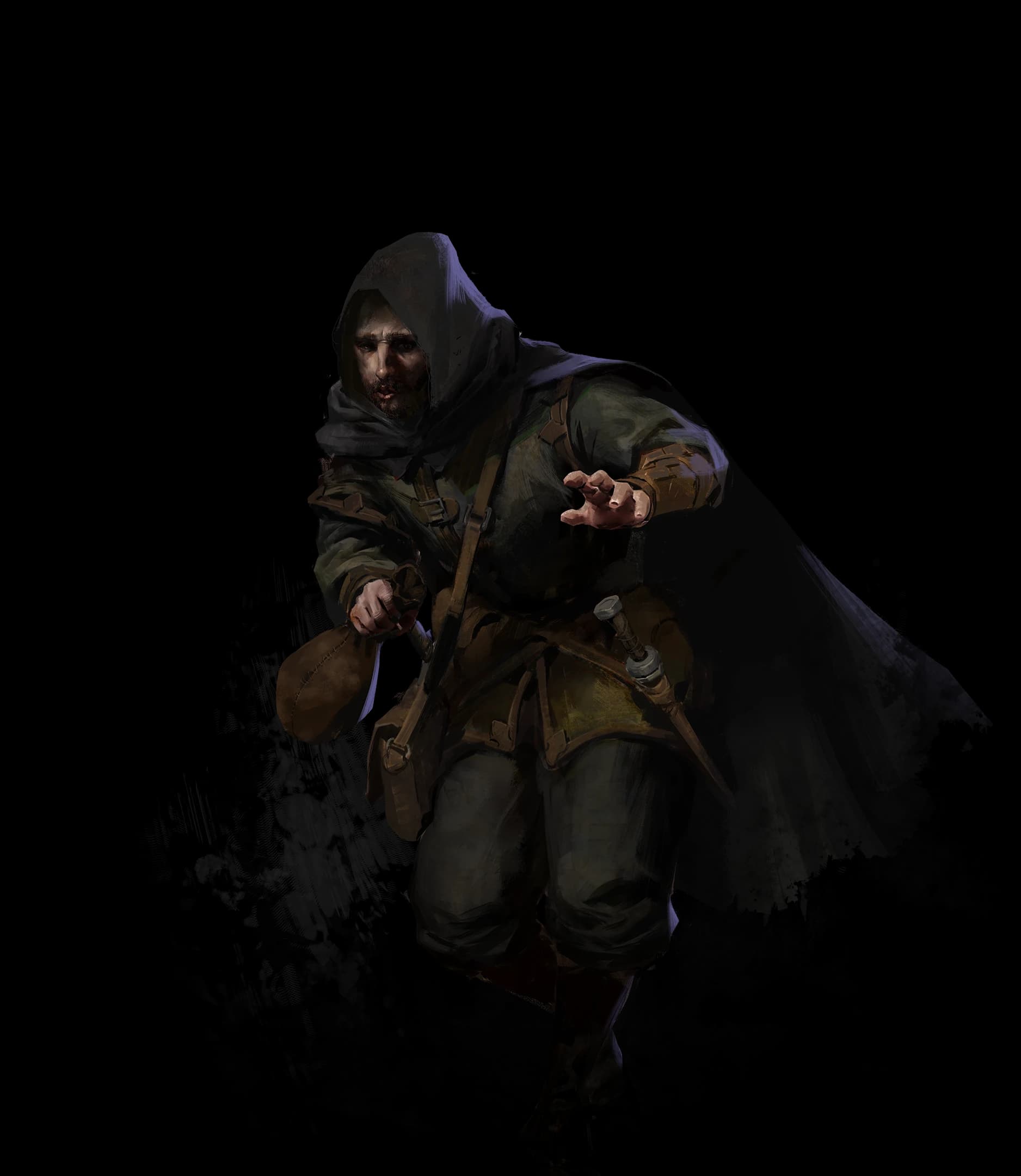 Dark and Darker rogue character posing with dual daggers